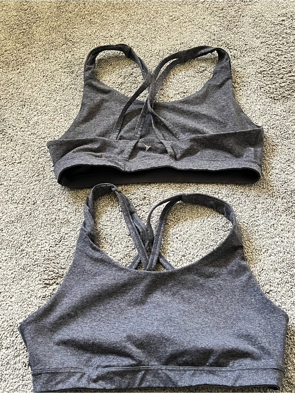 Women's Gray Cross-Back Sports Bra - Comfort Stretch- 2 pack